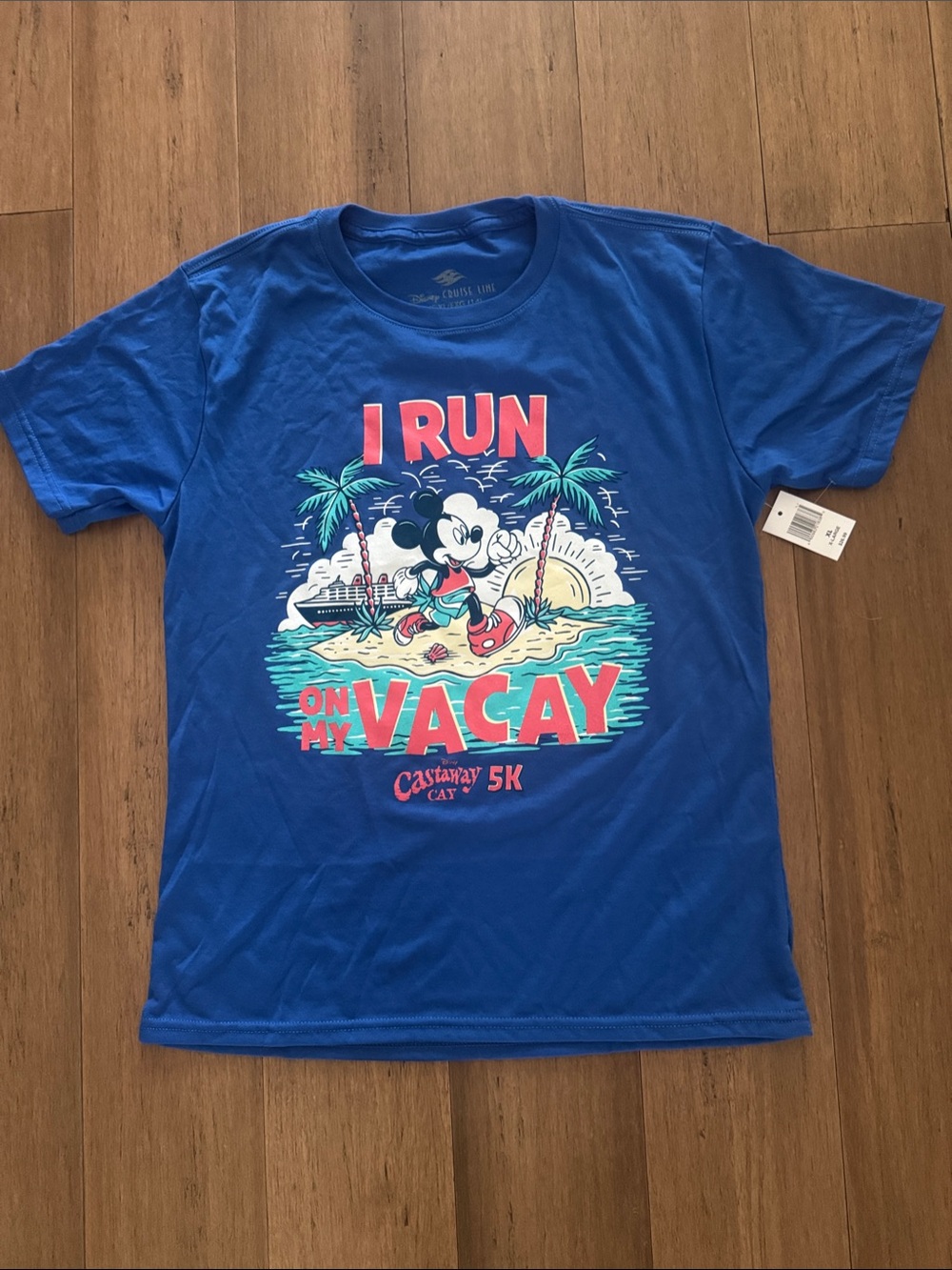 Disney Blue Mickey 'I Run On My Vacay' Graphic Tee